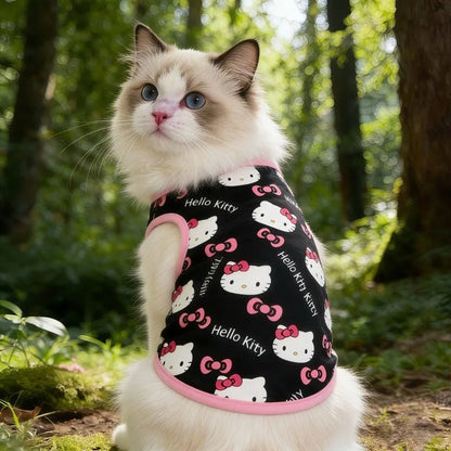 Hello Kitty Anti-Shedding Pet Tank Top, Lightweight Breathable Sleeveless Spring Summer Shirt for Small Dogs Teddy Bichon
