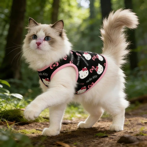 Hello Kitty Anti-Shedding Pet Tank Top, Lightweight Breathable Sleeveless Spring Summer Shirt for Small Dogs Teddy Bichon